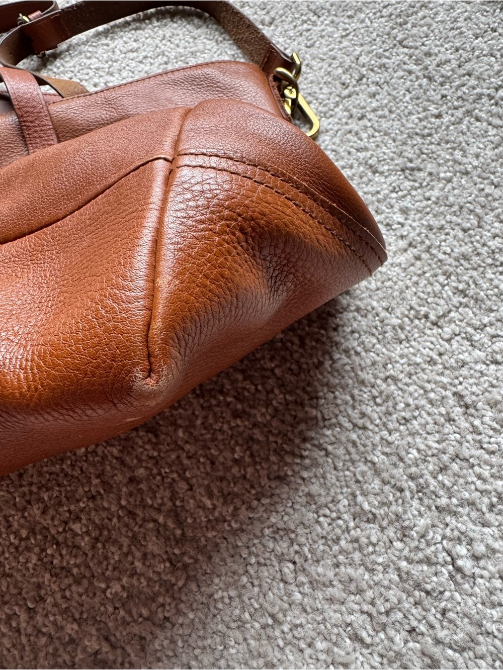 Madewell Brown Zip top Transport Leather Tote Bag - Picture 8 of 9